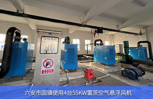 六安市固鎮使用4臺55KW雷茨空氣懸浮風機